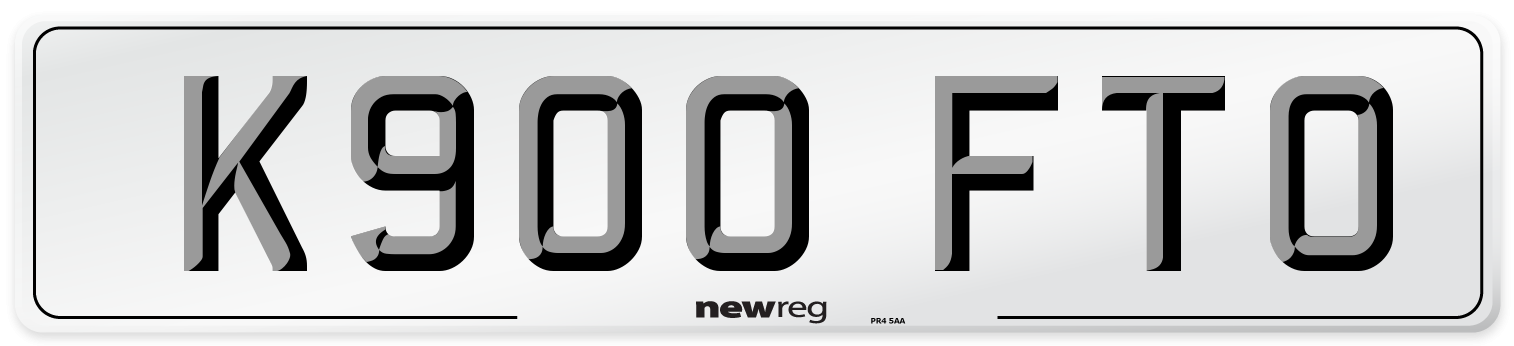 K900 FTO Number Plate from New Reg